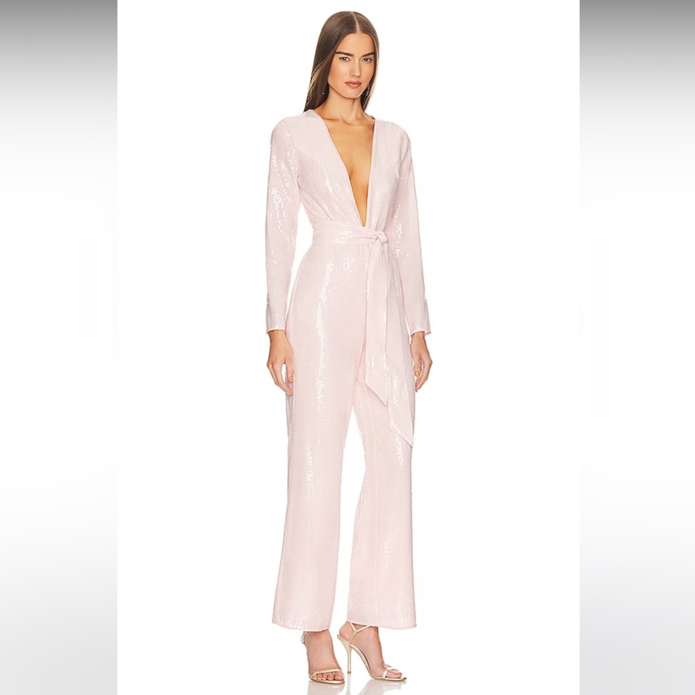 LOVERS AND FRIENDS Leighton jumpsuit in Champagne Pink